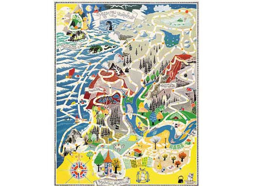 10-1291(1000片拼圖 嚕嚕米 慕敏河谷的地圖)