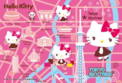 M108-125(108片迷你拼圖-Hello Kitty採訪東京天空樹)
