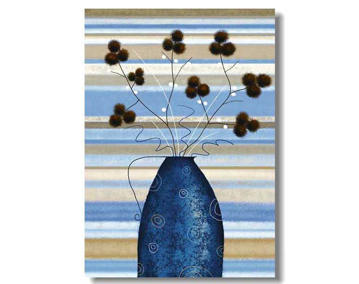 藍色花朵-含羞草(38x53cm)