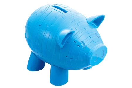 BNK-004(93片3D存筒造型拼圖-淺藍豬)