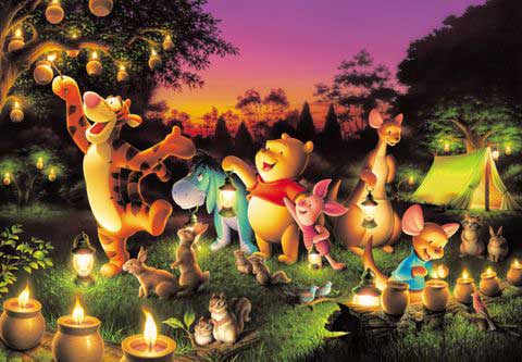 D1000-270(1000片夜光拼圖-迪士尼-森林裡的燭光派對