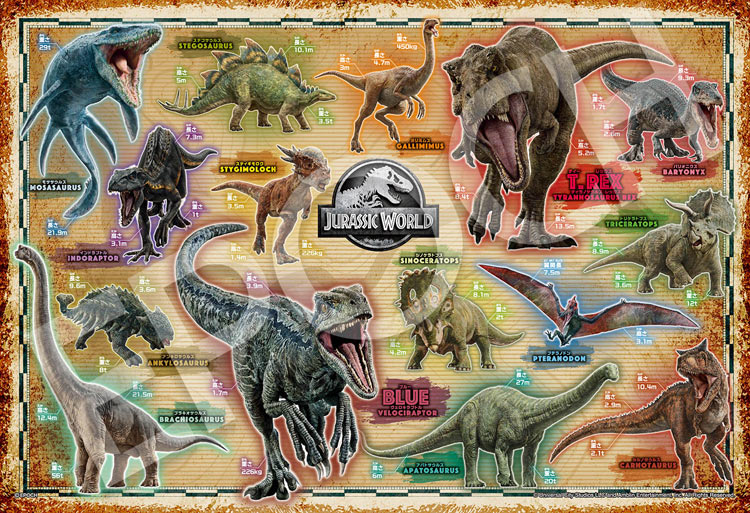 28-806(300片拼圖 侏羅紀世界 恐龍大全)