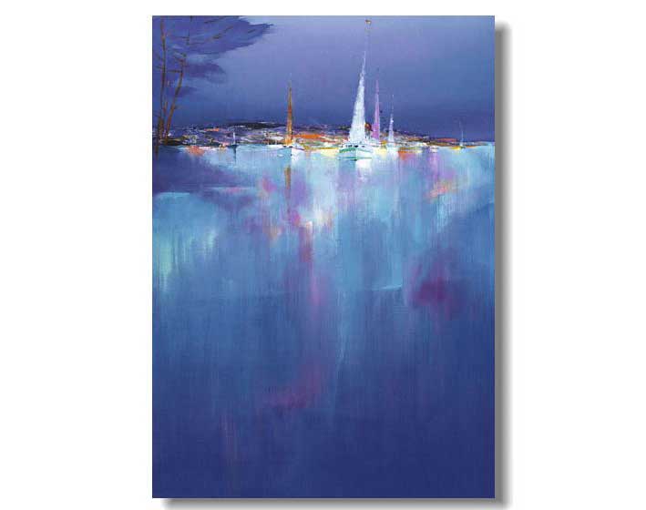 城市-藍-抽象畫作(38x53cm)