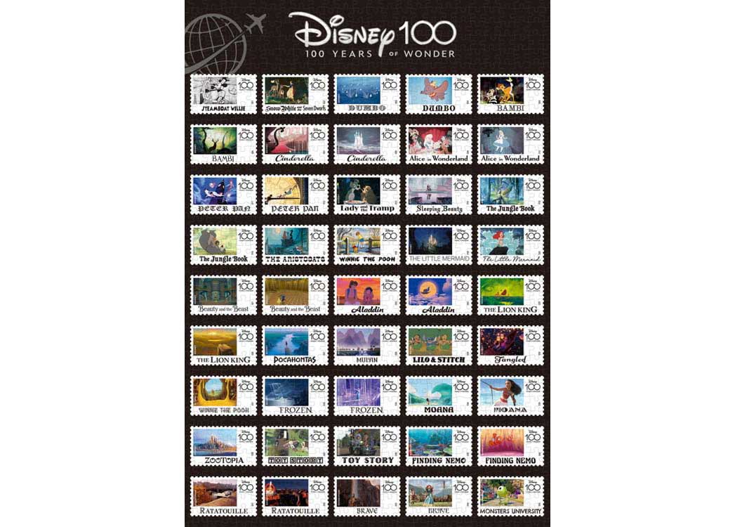 D1000-012(1000片拼圖 迪士尼100週年 世界郵票圖)