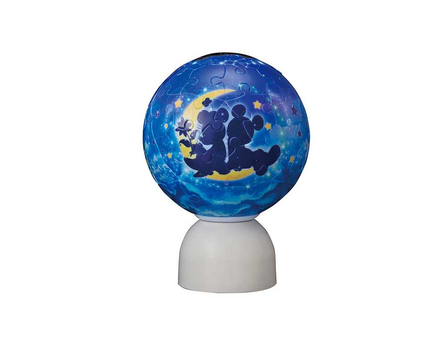 2003-499(3D立體球型拼圖 米奇米妮 星空) 附燈座