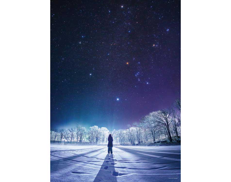05-1042(500片拼圖 KAGAYA 冬天下雪的夜晚星空)